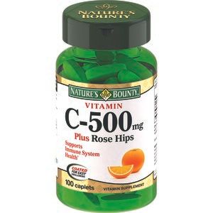 Nature's Bounty Витамин C 500 мг и Шиповник Таблетки 100 шт