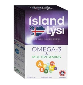 Lysi Омега-3 Капсулы С мультивитаминами 64 шт