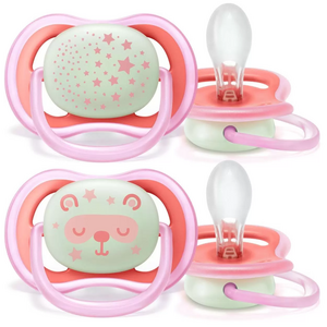 Avent Пустышка ночная для девочки SCF376/22 6-18 м 2 шт