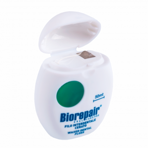 Biorepair Вощеная скользящая зубная нить мята 50 м