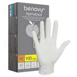 Benovy Перчатки смотровые нитриловые нестерильные размер M 100 пар