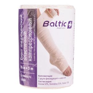 Baltic Medical Бинт эластичный компрессионный средней растяжимости 3 м х 10 см