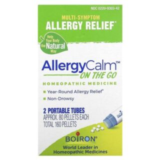 Boiron, AllergyCalm On The Go, 2 переносных тубуса, прибл. 80 гранул каждая