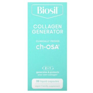 BioSil, Усовершенствованный генератор коллагена, 30 небольших веганских жидких капсул