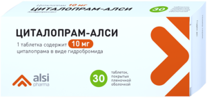Циталопрам-АЛСИ Таблетки покрытые пленочной оболочкой 10 мг 30 шт