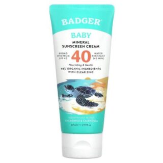 Badger Company, минеральный солнцезащитный крем для детей, SPF 40, ромашка и календула, 87 мл (2,9 жидк. унции)