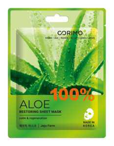 Corimo Маска тканевая для лица Восстановление 100% Aloe 22 г