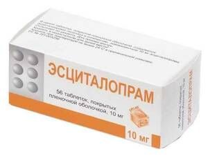 Эсциталопрам Таблетки 10 мг 56 шт
