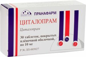 Циталопрам Таблетки 10 мг 30 шт